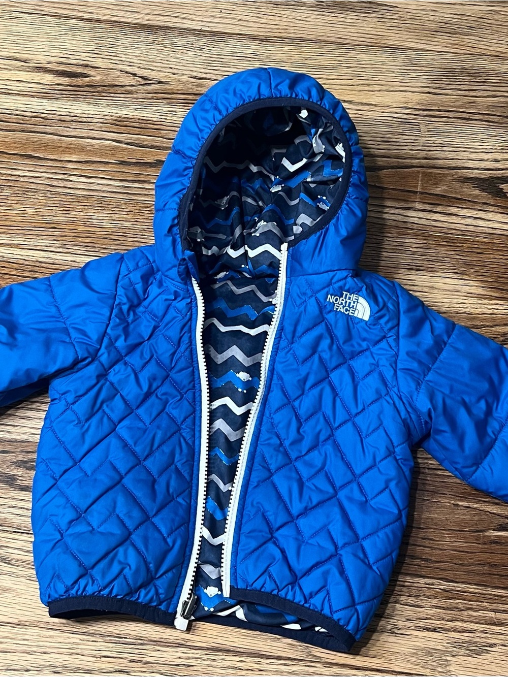 Toddlers The North Face Royal Blue Quilted Hooded Jacket